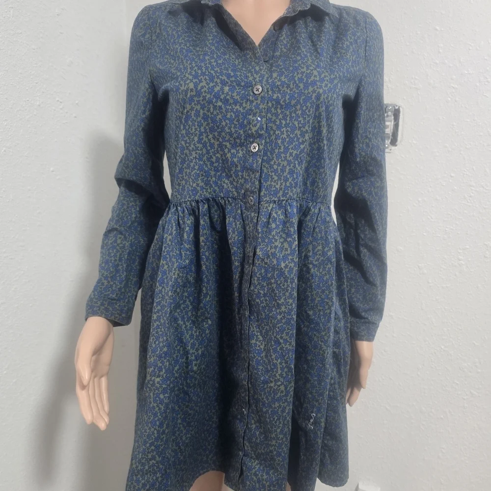 Elegant Blue Patterned Dress